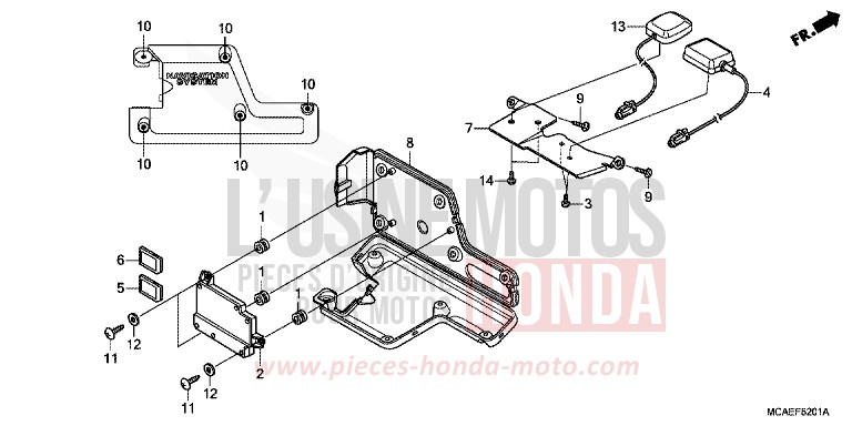 UNITE DE NAVIGATION (GL1800C/D/E/F/G/H) de Gold Wing CANDY PROMINENCE RED (R342B) de 2015